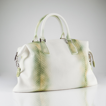 gold python leather bag | Genuine snake skin leather Model