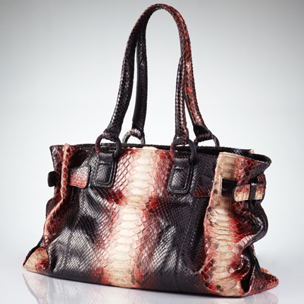 gold python leather bag | Genuine snake skin leather Model